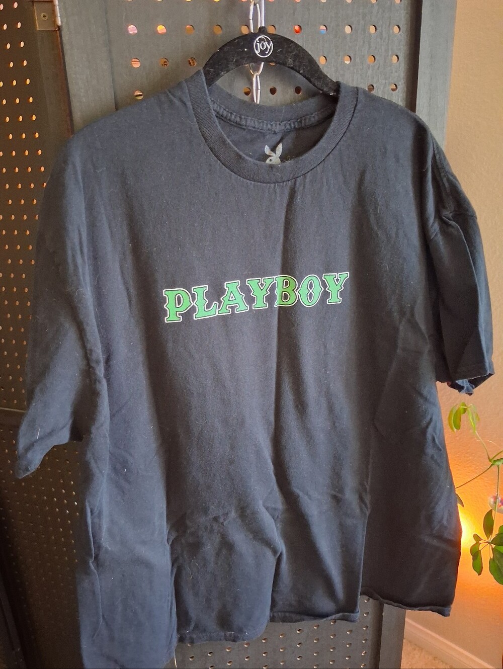 PLAYBOY Black Tee with Green Logo Text